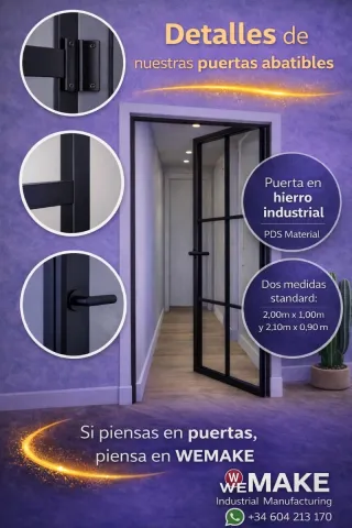 Puerta industrial abatible
