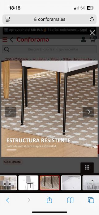 Juego de 4 sillas de comedor Conforama