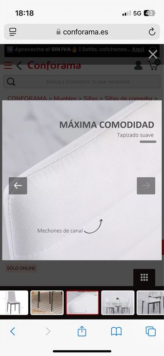 Juego de 4 sillas de comedor Conforama