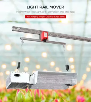 Sistema Riel Luz Cultivo Hidropónico Ajustable