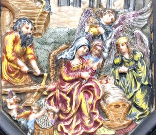 Cuadro Sagrada Familia en Porcelana Capodimonte