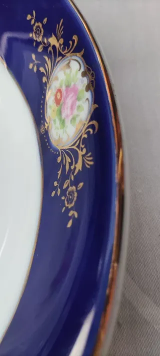 Fuente porcelana japonesa flores doradas