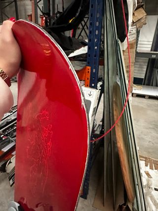 Tabla de Snowboard Roja con Fijaciones