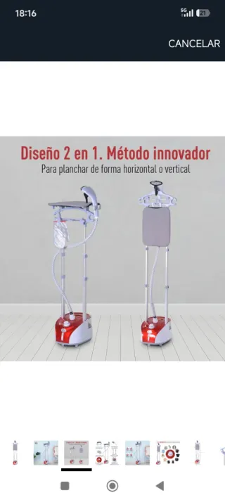 Plancha Vertical Vapor HOMCOM Roja 1950W