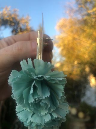 Pendientes flor verde agua flamenca · ligeros