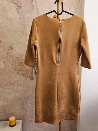 Vestido marrón manga 3/4