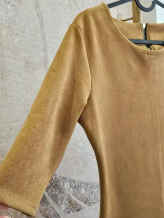 Vestido marrón manga 3/4