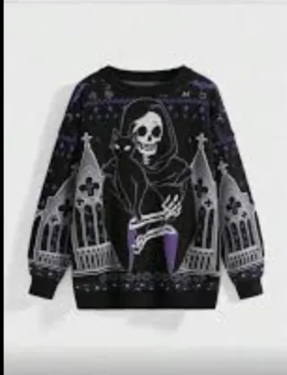 Jersey Negro con Calavera y Gato