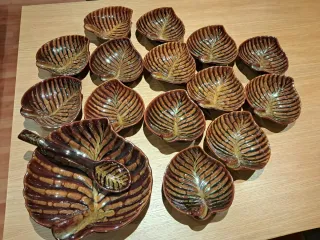 Juego cerámica hoja macedonia