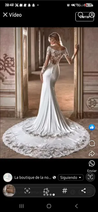 Vestido de Novia Blanco con Encaje