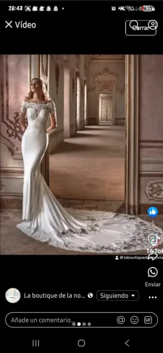 Vestido de Novia Blanco con Encaje