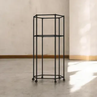 Perchero Hexagonal 2 Niveles Negro/Beige