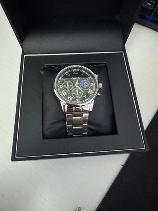 Reloj Galety Clásico Negro y Plateado