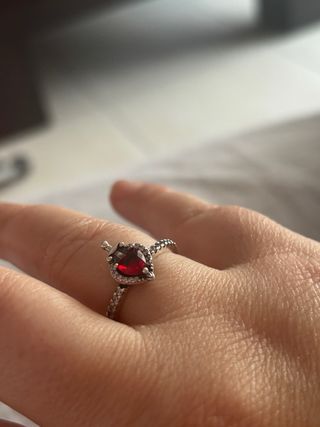 Anillo Pandora Corazón Rojo 56 original