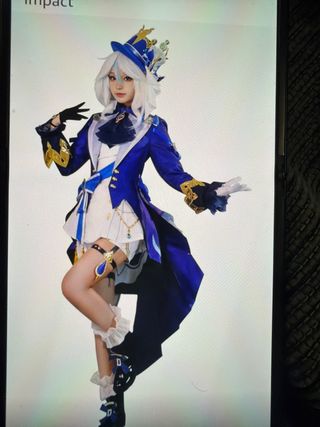 Disfraz azul y dorado talla S