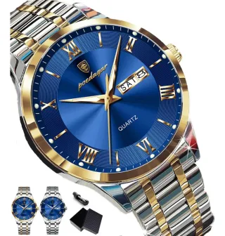Reloj POEDAGAR Hombre Azul y Dorado