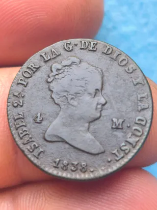 Isabel II 4 Maravedis 1838 Segovia