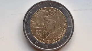 Moneda 2€ Austria 2018 100 Años República
