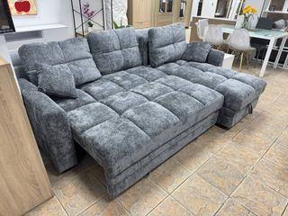 Sofá Cama Nuevo + Doble Almacenaje + Cojines