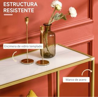 Recibidor Metálico Dorado