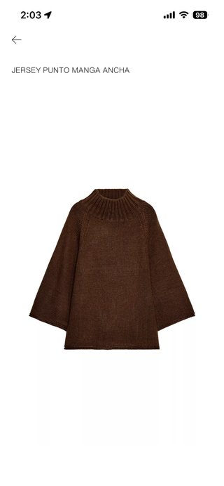 Jersey Zara manga ancha marrón