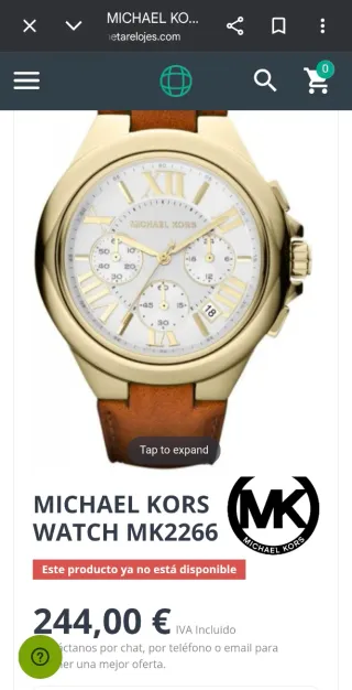 Reloj Michael Kors MK2266 Dorado y Blanco
