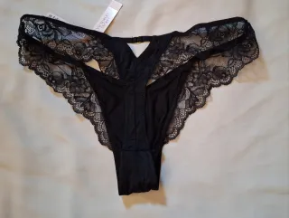 Tanga Victoria's Secret Negro Talla Única
