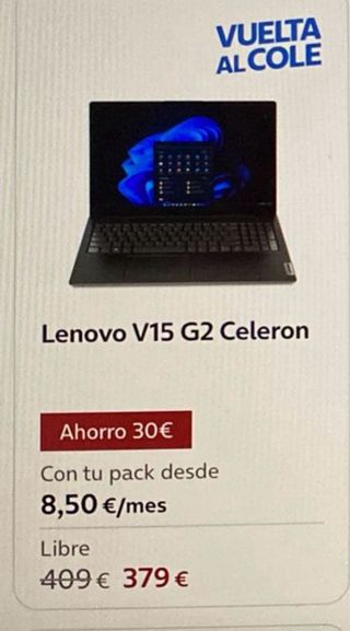 Lenovo V15 G2 Celeron Portátil Negro