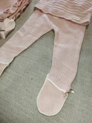 Conjunto bebé punto rosa 3 meses