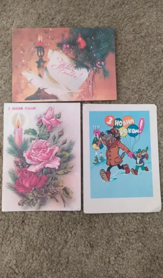 Lote 3 Postales Soviéticas Año Nuevo