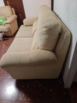 Sofá 3 plazas tela beige