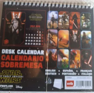 Calendario Star Wars The Force Awakwns año 2016