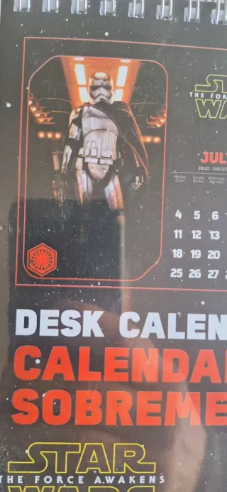 Calendario Star Wars The Force Awakwns año 2016