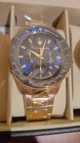 Reloj Maserati Traguardo Cronógrafo Azul Dorado