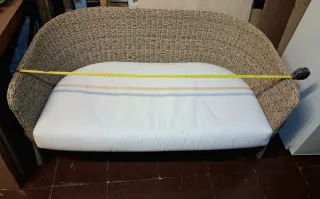 Divano Leilan 2 posti Sklum in rattan e legno