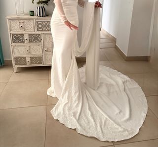 Vestido de Novia Sirena Manga Larga