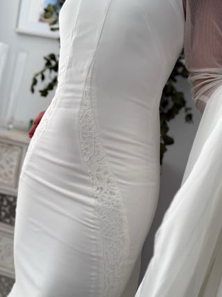 Vestido de Novia Sirena Manga Larga