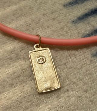 Colar Fio Prata Pingente Retangular