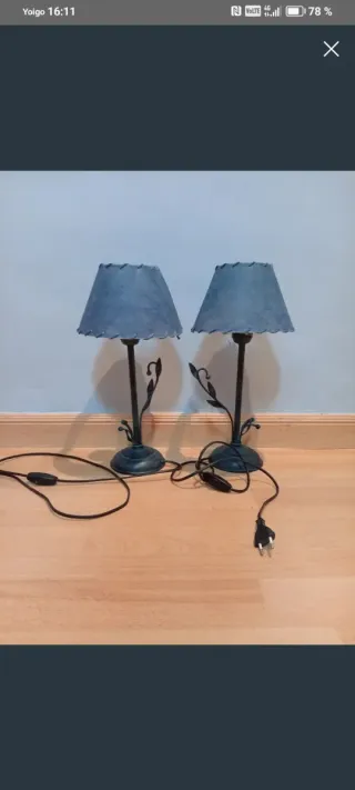 Lámparas de mesa metal y tela