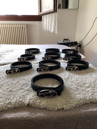 Lotto 10 Cinture Nere Diesel Fibbia Logo