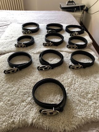 Lotto 10 Cinture Nere Diesel Fibbia Logo