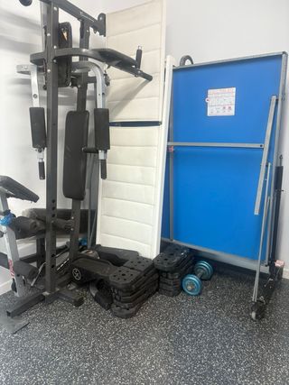 Multiestación, mesa ping pong, camilla