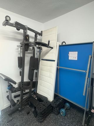 Multiestación, mesa ping pong, camilla