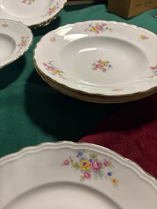 Antico servizio piatti Burken porcellana