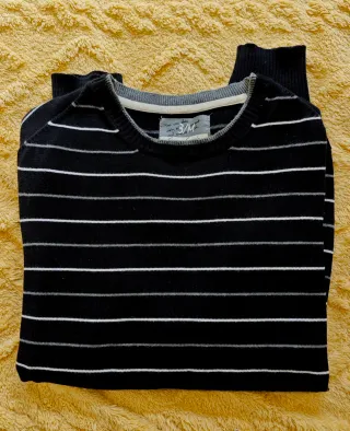 Jersey Green Coast negro rayas Talla M