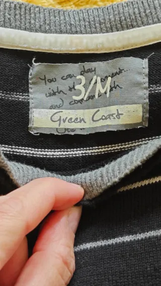 Jersey Green Coast negro rayas Talla M