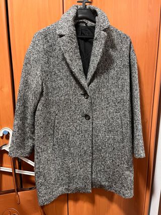 Abrigo tweed gris y negro