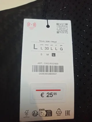 Top Zara tul drapeado brillos negro L