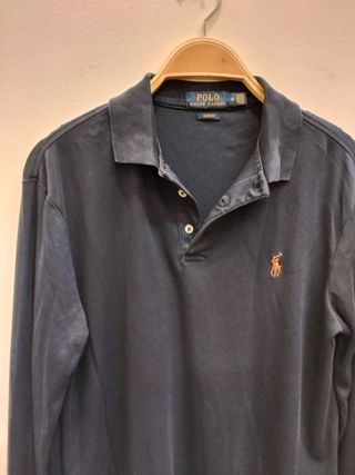 Polo Ralph Lauren Manga Larga Azul Hombre