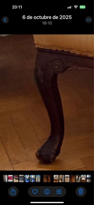 Sillón Isabelino Tapizado Madera